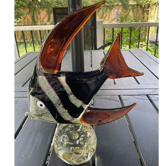 Magnificent Fancy Art Glass Angel Fish - Picture 5 of 10